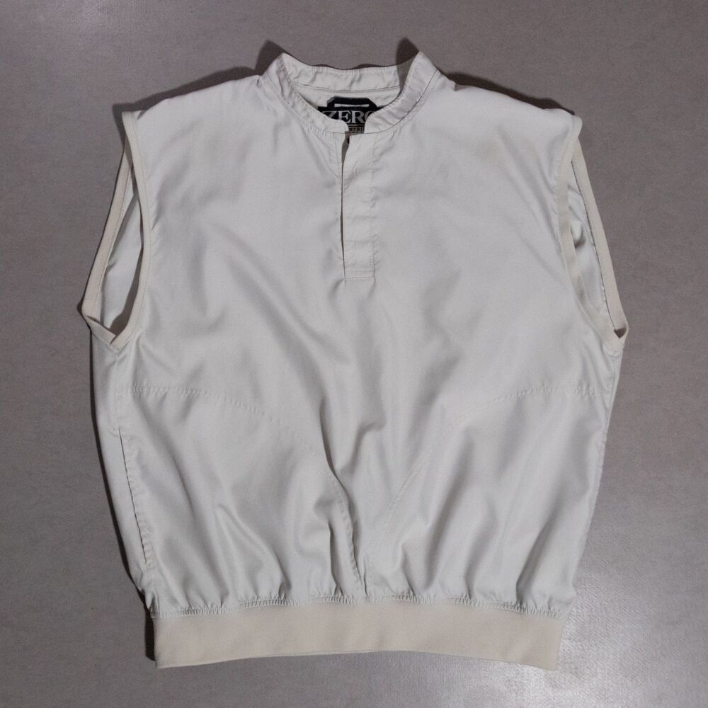 Zero Restriction Vest Mens Large Beige Sleeveless Windbreaker Golf Lined Outdoor